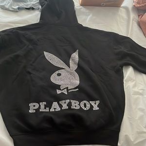 Playboy Misguided Oversized Hoodie Black